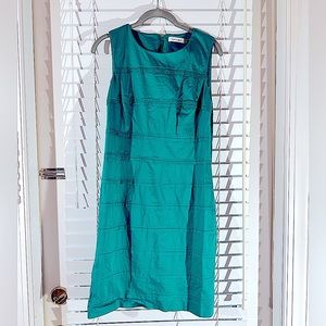 Calvin Klein Green Sheath Tiered Dress Size 8
